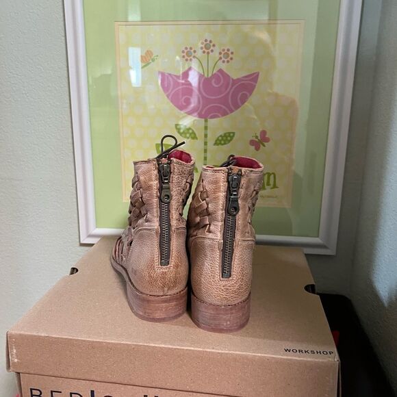 NWT Bed Stu Women's Tan Leather”Oats Rustic Loretta Boot” Boots Size 8.5 - Picture 4 of 9